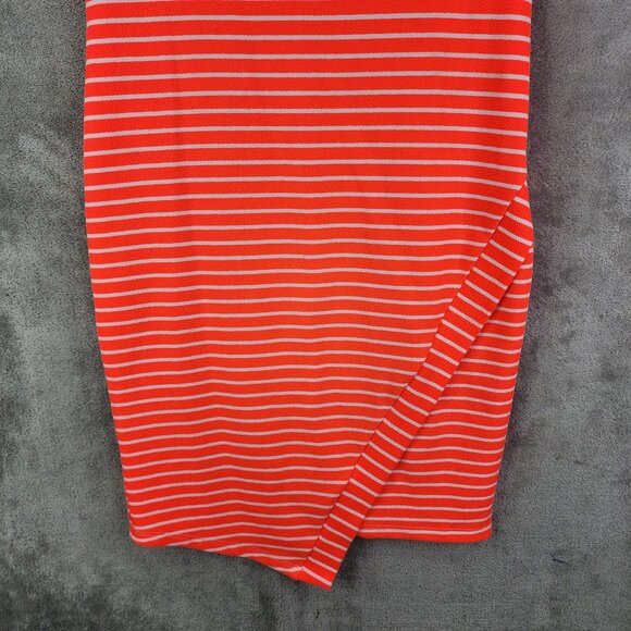 Women's Orange Bobbie Brooks Ladies Dress White Striped Short Sleeve Size S - Picture 3 of 11